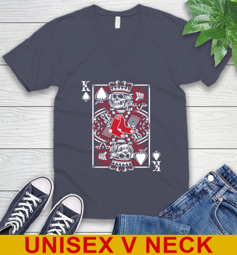 Boston Red Sox MLB Baseball The King Of Spades Death Cards Shirt V-Neck T-Shirt 7