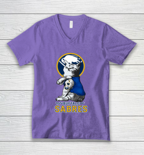 NHL My Cat Loves Buffalo Sabres Hockey V-Neck T-Shirt 8