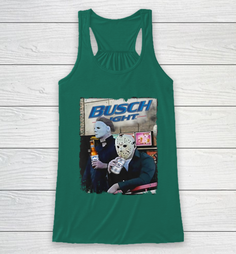 Michael Myers And Jason Voorhees Busch Light Halloween Racerback Tank 5