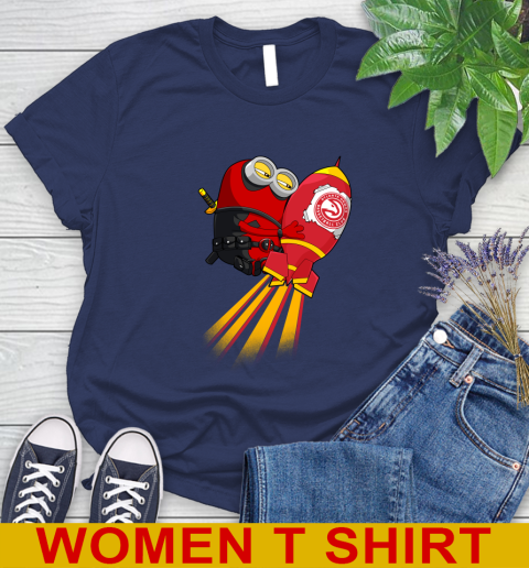 NBA Basketball Atlanta Hawks Deadpool Minion Marvel Shirt Women's T-Shirt 12