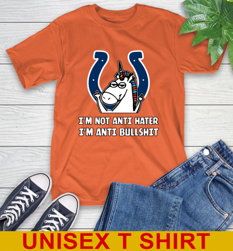 Indianapolis Colts NFL Football Unicorn I'm Not Anti Hater I'm Anti Bullshit T-Shirt 5