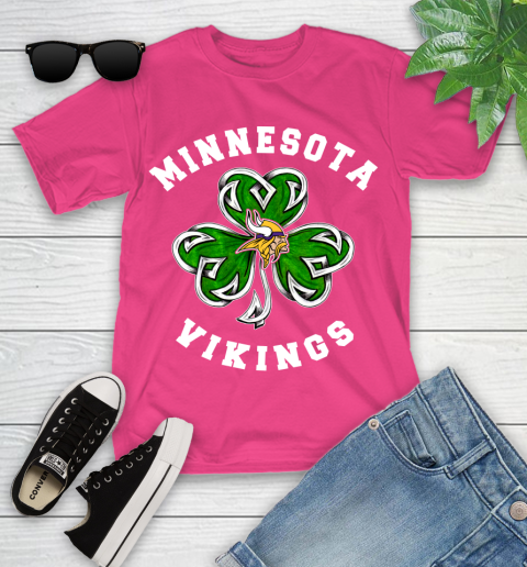 NFL Minnesota Vikings Three Leaf Clover St Patrick's Day Football Sports Youth T-Shirt 11