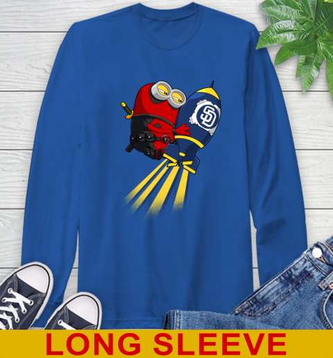 MLB Baseball San Diego Padres Deadpool Minion Marvel Shirt Long Sleeve T-Shirt 11
