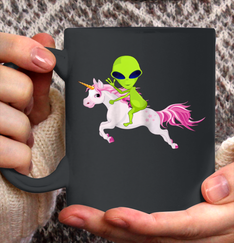 Alien Shirt Alien Riding Unicorn Ceramic Mug 11oz