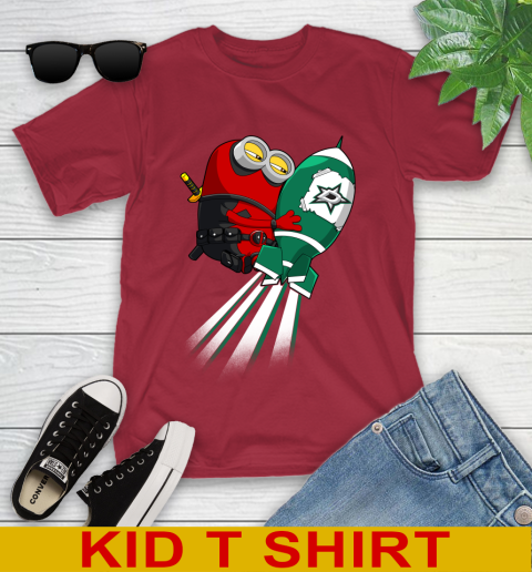 NHL Hockey Dallas Stars Deadpool Minion Marvel Shirt Youth T-Shirt 12