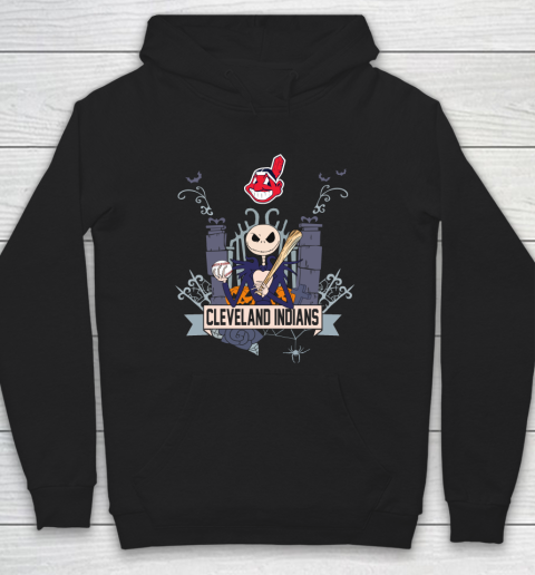 MLB Cleveland Indians Baseball Jack Skellington Halloween Hoodie