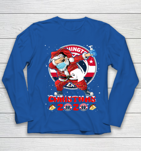 Washington Wizards Funny Santa Claus Dabbing Christmas 2020 NBA Youth Long Sleeve 7