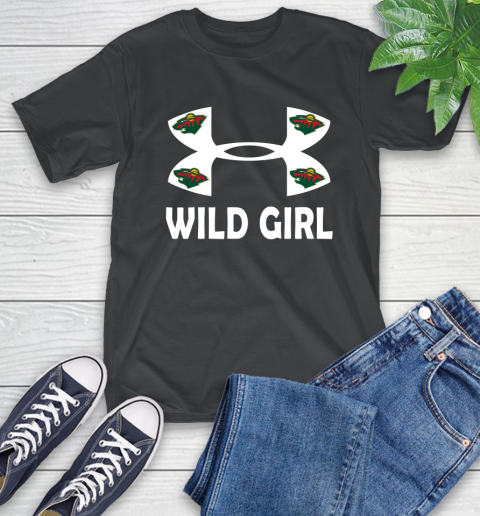 NHL Minnesota Wild Girl Under Armour Hockey Sports T-Shirt