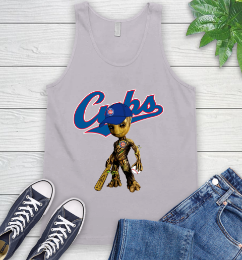 MLB Chicago Cubs Groot Guardians Of The Galaxy Baseball Tank Top 4