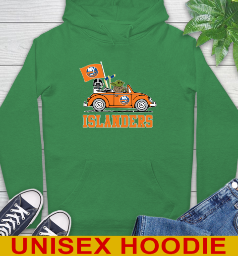 NHL Hockey New York Islanders Darth Vader Baby Yoda Driving Star Wars Shirt Hoodie 8