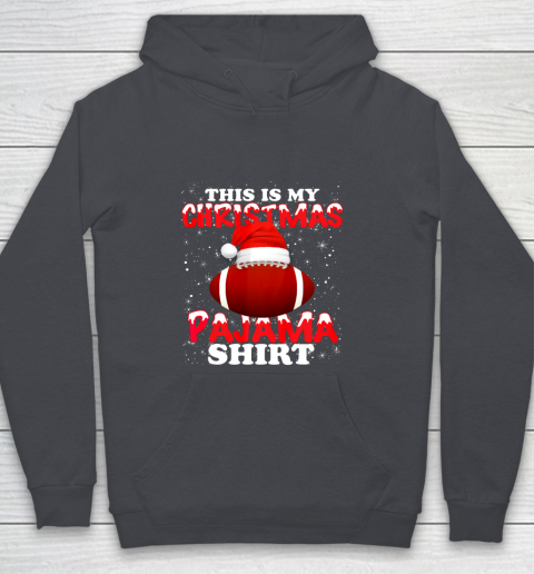 Football Christmas Gifts Santa Hat Funny Xmas Pajamas Youth Hoodie 5