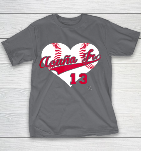Ronald Acuna Jr Baseball Heart Gameday Youth T-Shirt 5