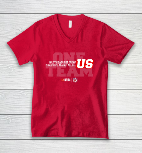 NFL End Racism Print In Front And Back V-Neck T-Shirt 6