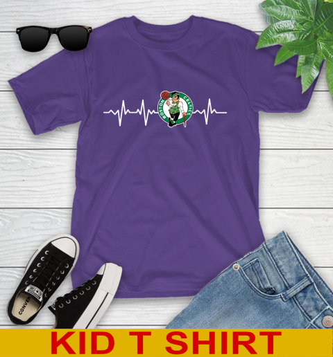Boston Celtics NBA Basketball Heart Beat Shirt Youth T-Shirt - Image 4