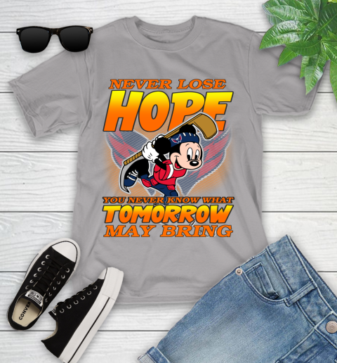 Washington Capitals NHL Hockey ootball Mickey Disney Never Lose Hope Youth T-Shirt 4