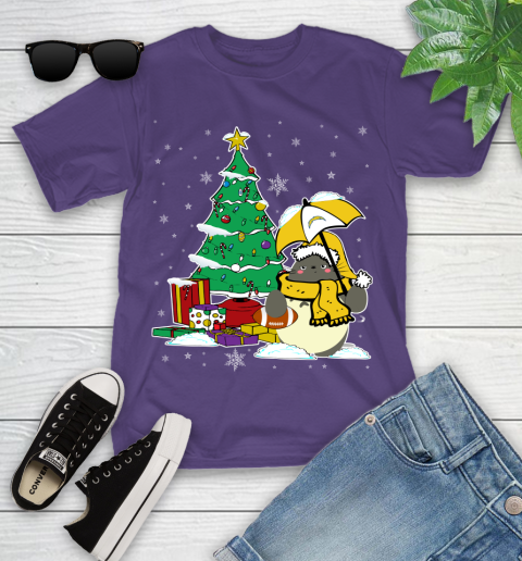 Los Angeles Chargers NFL Football Cute Tonari No Totoro Christmas Sports Youth T-Shirt 3