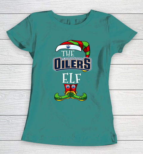Edmonton Oilers Christmas ELF Funny NHL Women's T-Shirt 10