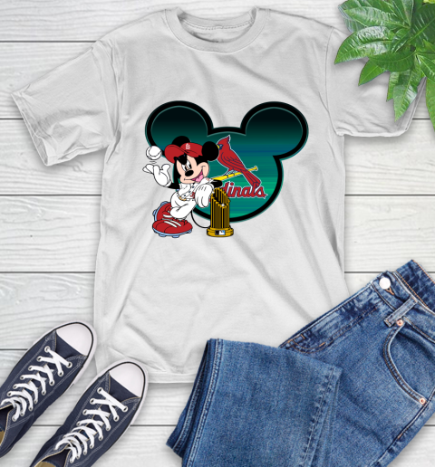MLB St.Louis Cardinals The Commissioner's Trophy Mickey Mouse Disney T-Shirt