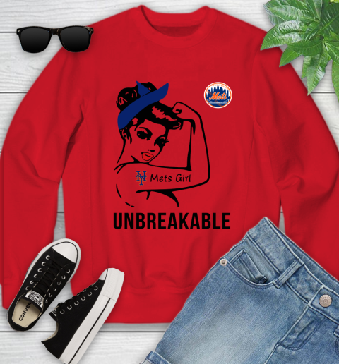 MLB New York Mets Girl Unbreakable Baseball Sports Youth Sweatshirt 5