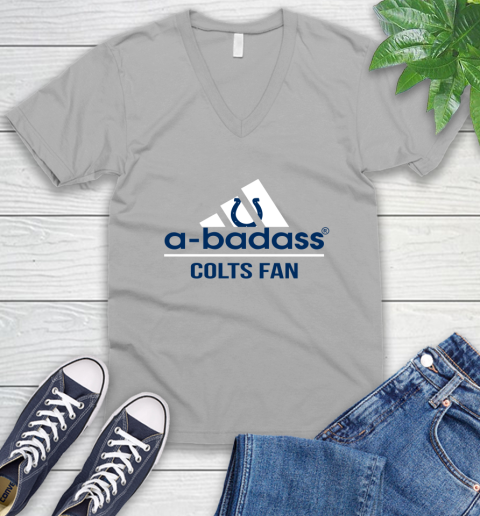 Indianapolis Colts NFL Football A Badass Adidas Adoring Fan Sports V-Neck T-Shirt 3