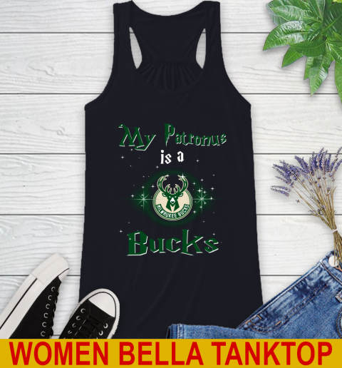 NBA Basketball Harry Potter My Patronus Is A Milwaukee Bucks Racerback Tank 8