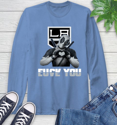 NHL Los Angeles Kings Deadpool Love You Fuck You Hockey Sports Long Sleeve T-Shirt 12