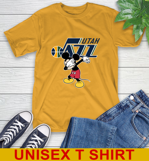 Utah Jazz NBA Basketball Dabbing Mickey Disney Sports T-Shirt 3