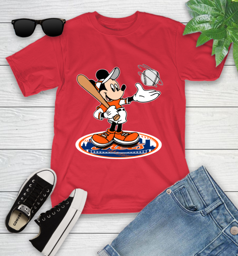 MLB Baseball New York Mets Cheerful Mickey Disney Shirt Youth T-Shirt 10