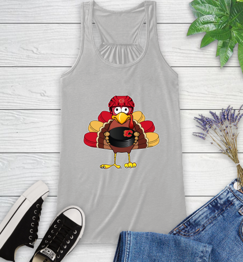 Calgary Flames Turkey Thanksgiving Day Racerback Tank
