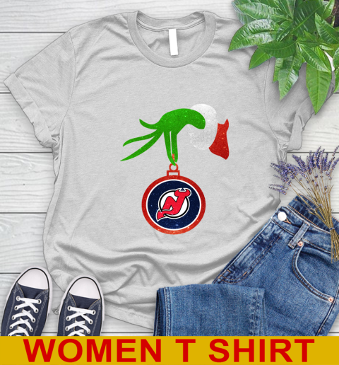 New Jersey Devils Grinch Merry Christmas NHL Hockey Women's T-Shirt