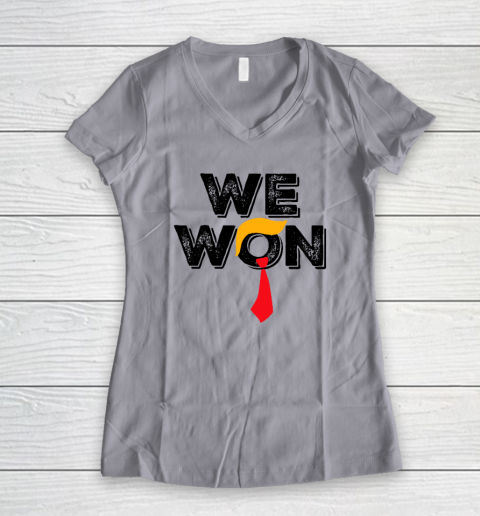 Donald Trump 47th President JD Vance We Won Get Over It 2024 Women's V-Neck T-Shirt 2