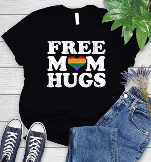 Nurse Shirt Vintage Free Mom hugs Rainbow heart shirt love LGBT pride T Shirt Women's T-Shirt