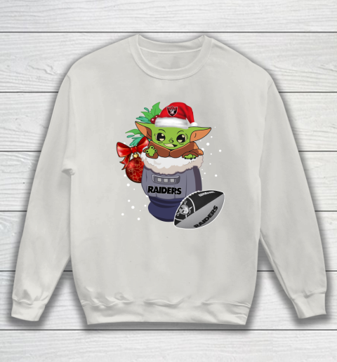 Oakland Raiders Christmas Baby Yoda Star Wars Funny Happy NFL Sweatshirt 10