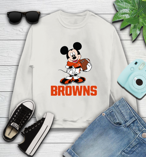 NFL Football Cleveland Browns Cheerful Mickey Mouse Shirt Sweatshirt 12