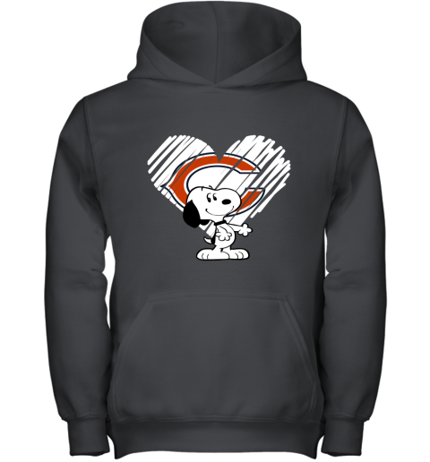 I Love Chicago Bears Snoopy In My Heart NFL Youth Hoodie