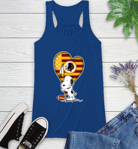 Washington Redskins NFL Football The Peanuts Movie Adorable Snoopy Racerback Tank 9