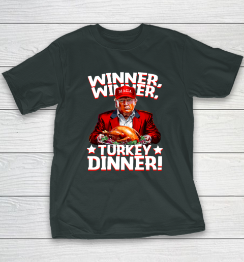 Funny Trump Winner Winner Turkey Dinner Thanksgiving Youth T-Shirt 3