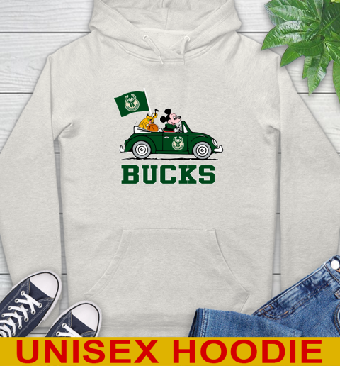 NBA Basketball Milwaukee Bucks Pluto Mickey Driving Disney Shirt Hoodie 12