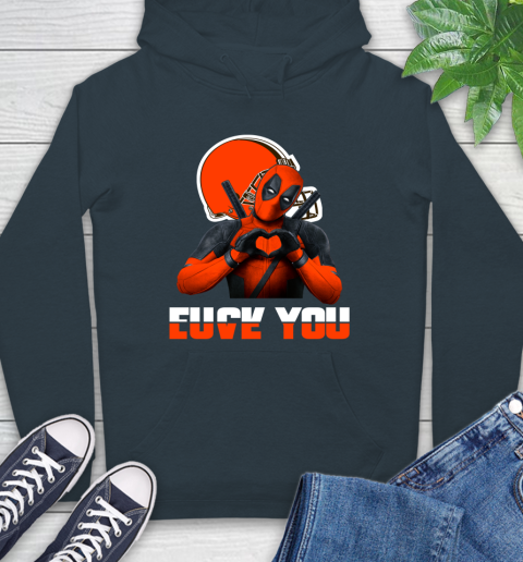 NHL Cleveland Browns Deadpool Love You Fuck You Football Sports Hoodie 7