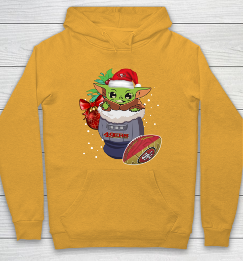 San Francisco 49ers Christmas Baby Yoda Star Wars Funny Happy NFL Hoodie 3