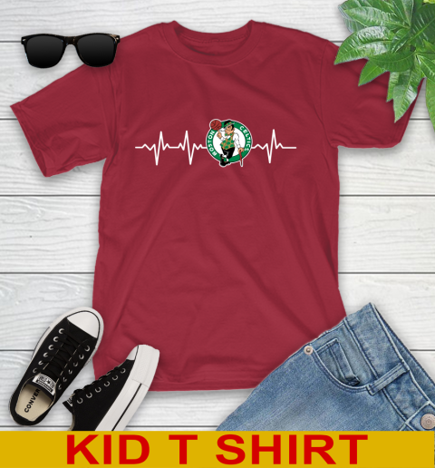Boston Celtics NBA Basketball Heart Beat Shirt Youth T-Shirt - Image 13