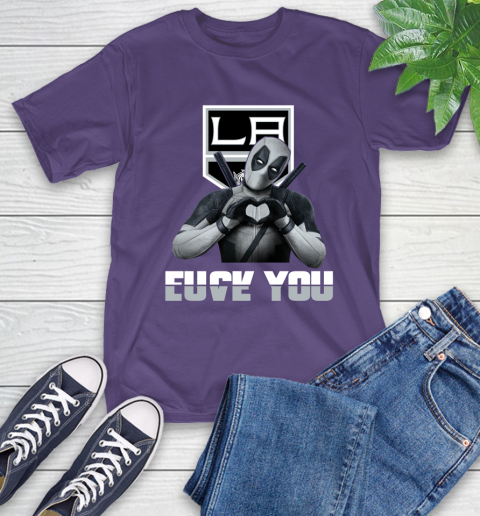 NHL Los Angeles Kings Deadpool Love You Fuck You Hockey Sports T-Shirt 5