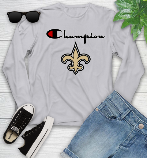 NFL Football New Orleans Saints Champion Shirt Youth Long Sleeve 3