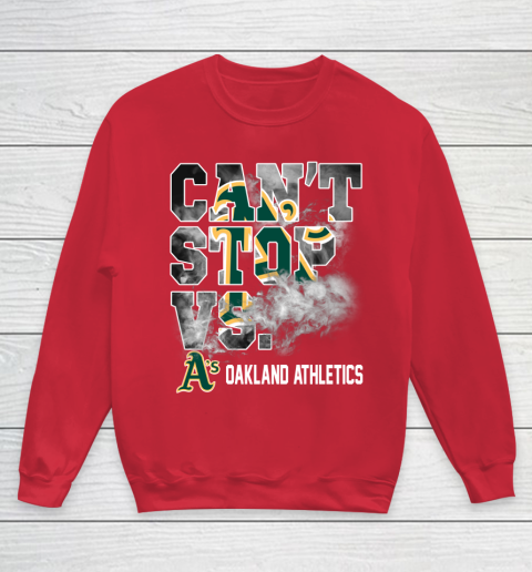 MLB Oakland Athletics Baseball Can't Stop Vs Athletics Youth Sweatshirt 7