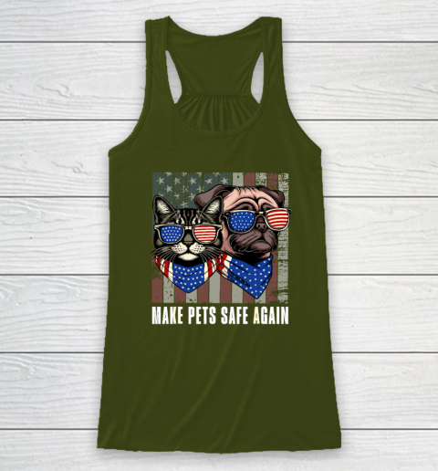 Make Pets Safe Again Trump Harris Debate Eating The Dogs Cat Racerback Tank 2