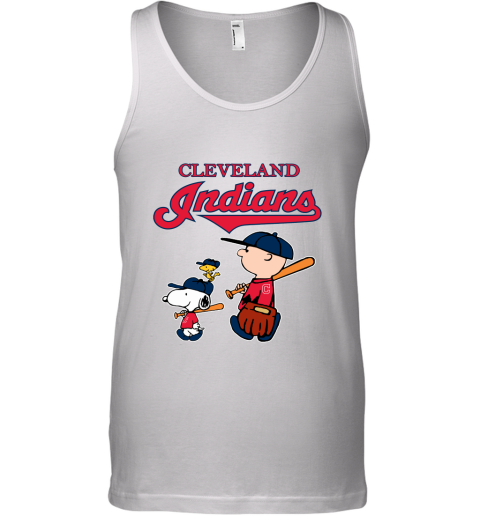 Cleveland Indians Let's Play Baseball Together Snoopy MLB Tank Top