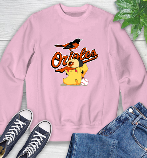MLB Pikachu Baseball Sports Baltimore Orioles Sweatshirt 9