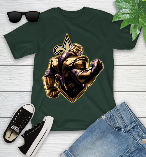 NFL Thanos Avengers Endgame Football Sports New Orleans Saints Youth T-Shirt 5