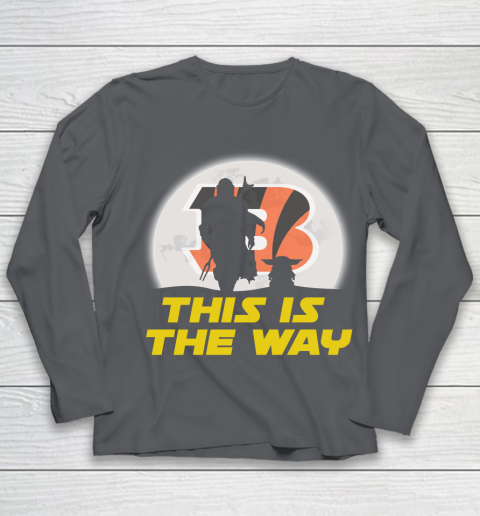 Cincinnati Bengals NFL Football Star Wars Yoda And Mandalorian This Is The Way Youth Long Sleeve 6