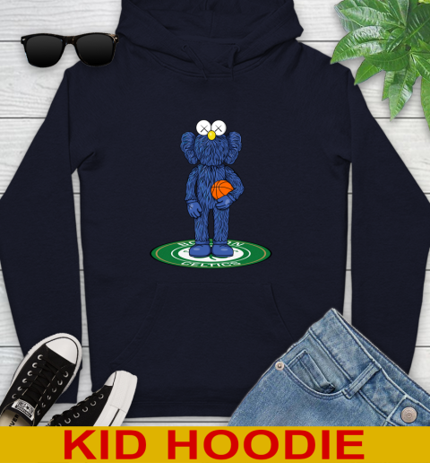 NBA Basketball Boston Celtics Kaws Bff Blue Figure Shirt Youth Hoodie 4
